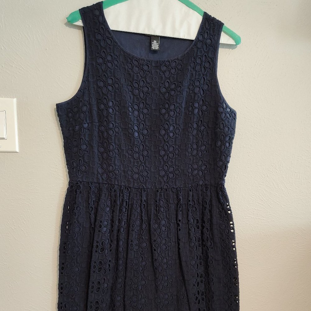 Alfani Eyelet Dress in Navy Size 10P